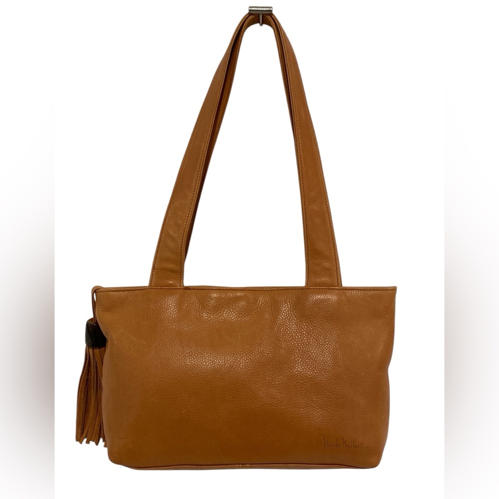 Nicole Miller All Leather Camel Shoulder Bag - Excellent Condition